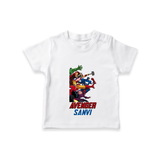 Celebrate The Super Kids Theme With "AVENGER" Personalized Kids T-shirt - WHITE - 0 - 5 Months Old (Chest 17")