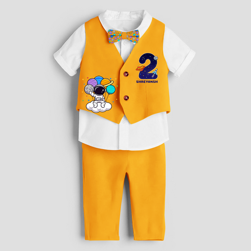 Second Year Space Themed Customized Waist Coat With Name For Kids