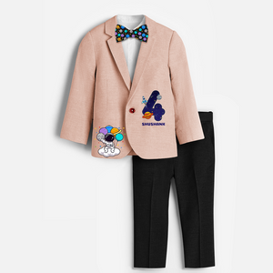 Fourth Year Space Themed Customized Blazer Set With Name For Kids