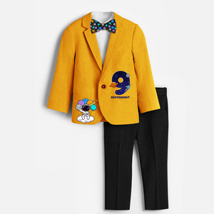 Ninth Year Space Themed Customized Blazer Set With Name For Kids