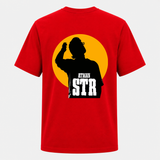 Golden Halo Silhouette Graphic Backside Print Adult T-Shirt