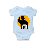 Golden Halo Silhouette Graphic Romper - BABY BLUE - New Born (Chest 14")