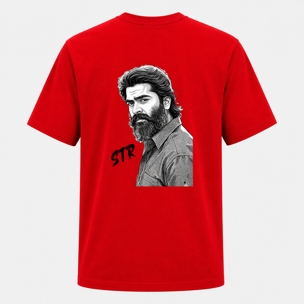 Monochrome Bearded Portrait Graphic Backside Adult T-Shirt