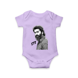 Monochrome Bearded Portrait Graphic Romper - LILAC - New Born (Chest 14")