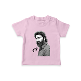 Monochrome Bearded Portrait Graphic T-Shirt - BABY PINK - 0-5 Months Old (Chest 17")