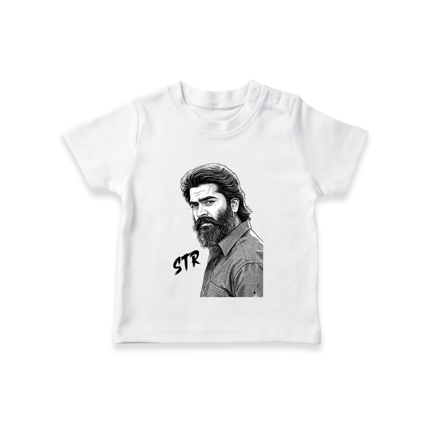 Monochrome Bearded Portrait Graphic T-Shirt - WHITE - 0-5 Months Old (Chest 17")
