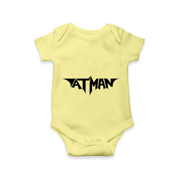 Bold Aatman Logo Printed Romper - PASTEL YELLOW - New Born (Chest 14")