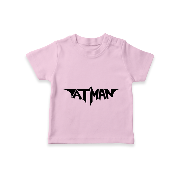 Bold Aatman Logo Printed T-Shirt - BABY PINK - 0-5 Months Old (Chest 17")