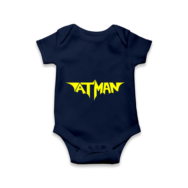 Bold Aatman Logo Printed Romper - NAVY BLUE - New Born (Chest 14")