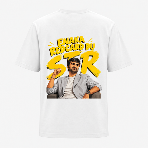 Yellow Fan Art Portrait Graphic Backside Print Adult T-Shirt