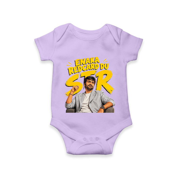 Yellow Fan Art Portrait Graphic Romper - LILAC - New Born (Chest 14")