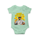Yellow Fan Art Portrait Graphic Romper - MINT GREEN - New Born (Chest 14")