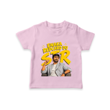 Yellow Fan Art Portrait Graphic T-Shirt - BABY PINK - 0-5 Months Old (Chest 17")