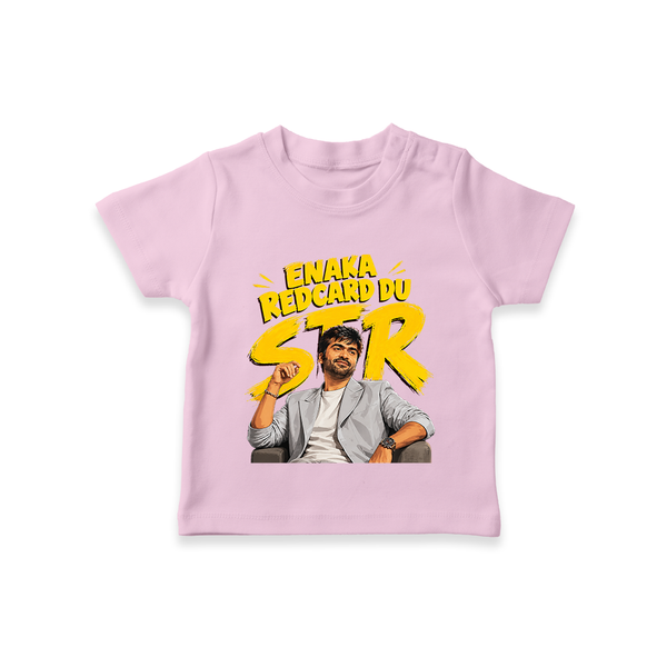 Yellow Fan Art Portrait Graphic T-Shirt - BABY PINK - 0-5 Months Old (Chest 17")