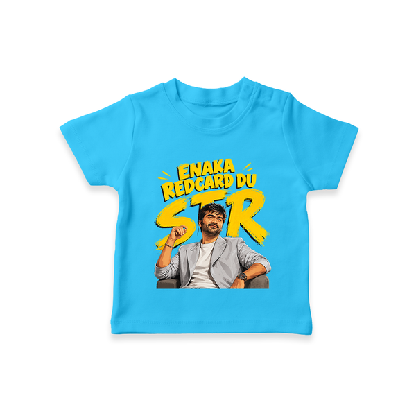 Yellow Fan Art Portrait Graphic T-Shirt - SKY BLUE - 0-5 Months Old (Chest 17")