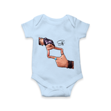 Signature Hand Gesture Printed Romper - BABY BLUE - New Born (Chest 14")