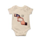 Signature Hand Gesture Printed Romper - IVORY - New Born (Chest 14")