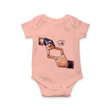 Signature Hand Gesture Printed Romper - PEACH - New Born (Chest 14")