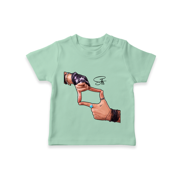 Signature Hand Gesture Printed T-Shirt - MINT GREEN - 0-5 Months Old (Chest 17")