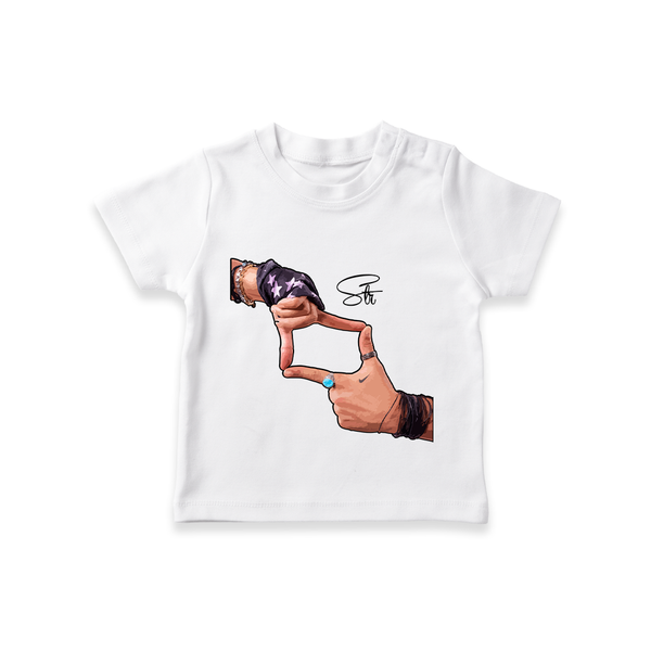 Signature Hand Gesture Printed T-Shirt - WHITE - 0-5 Months Old (Chest 17")