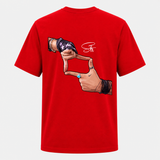 Signature Hand Gesture Backside Print Adult T-Shirt