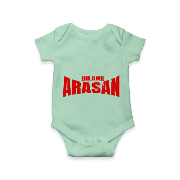 Bold Red Action Typography Romper - MINT GREEN - New Born (Chest 14")