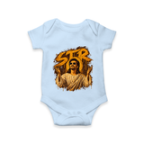 Vintage Sepia Portrait Graphic Romper - BABY BLUE - New Born (Chest 14")