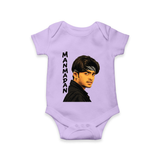 Stylish Bandana Portrait Graphic Romper - LILAC - New Born (Chest 14")