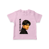 Stylish Bandana Portrait Graphic T-Shirt - BABY PINK - 0-5 Months Old (Chest 17")