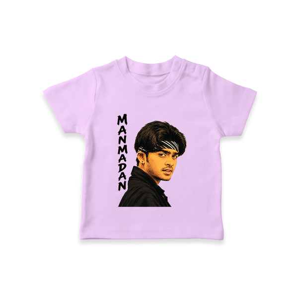 Stylish Bandana Portrait Graphic T-Shirt - LILAC - 0-5 Months Old (Chest 17")