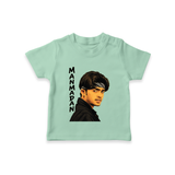 Stylish Bandana Portrait Graphic T-Shirt - MINT GREEN - 0-5 Months Old (Chest 17")