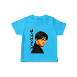 Stylish Bandana Portrait Graphic T-Shirt - SKY BLUE - 0-5 Months Old (Chest 17")
