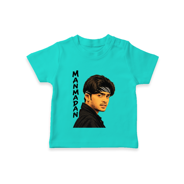 Stylish Bandana Portrait Graphic T-Shirt - TEAL - 0-5 Months Old (Chest 17")