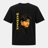 Stylish Bandana Portrait Backside Print Adult T-Shirt