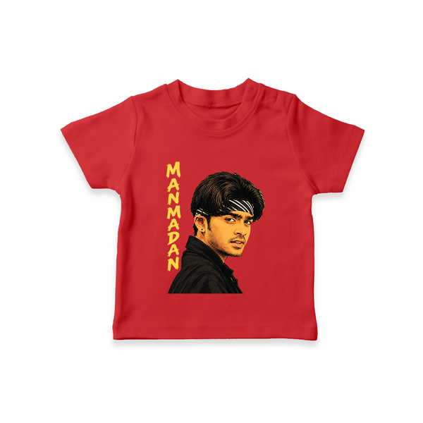 Stylish Bandana Portrait Graphic T-Shirt - RED - 0-5 Months Old (Chest 17")