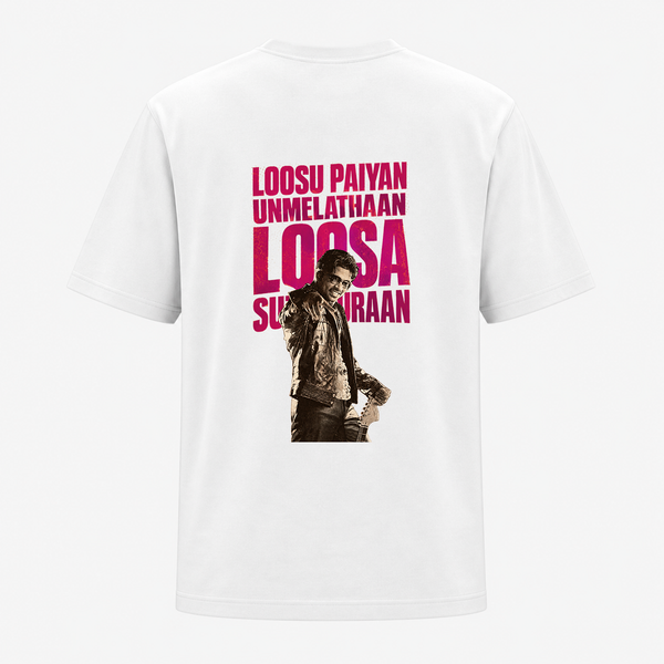 Loosu Paiyan Retro Vibes Backside Printed Adult T-Shirt