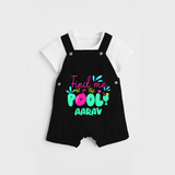 Sizzle in style with our "Find me at the Pool" Customized Kids Dungaree set - BLACK - 0 - 3 Months Old (Chest 17")