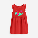 Sizzle in style with our "Find me at the Pool" Customized Frock  - RED - 0 - 6 Months Old (Chest 18")