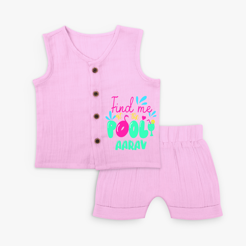 Sizzle in style with our "Find me at the Pool" Customized Kids Jabla set - LAVENDER ROSE - 0 - 3 Months Old (Chest 9.8")