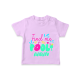 "Sizzle in style with our "Find me at the Pool" Customized Kids T-Shirt" - LILAC - 0 - 5 Months Old (Chest 17")