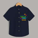 Beat the heat with our "So Long Shool Hello Pool" Customized Kids Shirts - NAVY BLUE - 0 - 6 Months Old (Chest 21")