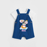 Feel the warmth of summer in our "Summer Time" Customized Kids Dungaree set - COBALT BLUE - 0 - 3 Months Old (Chest 17")