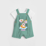 Feel the warmth of summer in our "Summer Time" Customized Kids Dungaree set - LIGHT GREEN - 0 - 3 Months Old (Chest 17")