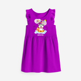 Feel the warmth of summer in our "Summer Time" Customized Frock - PURPLE - 0 - 6 Months Old (Chest 18")