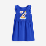 Feel the warmth of summer in our "Summer Time" Customized Frock - ROYAL BLUE - 0 - 6 Months Old (Chest 18")