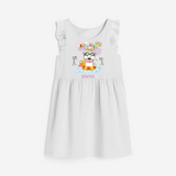 Feel the warmth of summer in our "Summer Time" Customized Frock - WHITE - 0 - 6 Months Old (Chest 18")