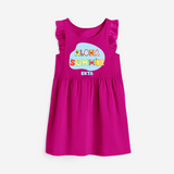 Delight in summer blooms with our "Aloha Summer" Customized Frock - HOT PINK - 0 - 6 Months Old (Chest 18")