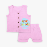 Delight in summer blooms with our "Aloha Summer" Customized Kids Jabla set - LAVENDER ROSE - 0 - 3 Months Old (Chest 9.8")