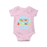 "Delight in summer blooms with our "Aloha Summer" Customized Kids Romper" - BABY PINK - 0 - 3 Months Old (Chest 16")
