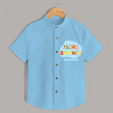 Delight in summer blooms with our "Aloha Summer" Customized Kids Shirts - SKY BLUE - 0 - 6 Months Old (Chest 21")